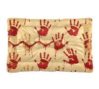 tplaotee Scary Bloody Hands Wall Washable Dog Sleeping Mattress Soft Comfortable Anti-Slip Bottom Dog Crate Mat for Large Jumbo Medium Small Dogs 36" x 24"