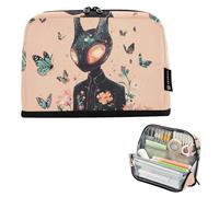 tplaotee Science Fiction Aliens Peach Pencil Case Large Capacity Pen Case Lightweight Stationery Bag for Boys Preppy School cartuchera escolar para ninas