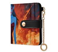 tplaotee Sexy Demon Beauty in The Fire Women's Minimalist Folding Wallet Unique PU Leather Wallet for Woman Girl