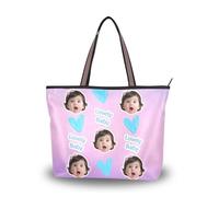 tplaotee silk fabric zippered handbags and purses stylish Customized picture on handbags for women 2025 (senario) Size15.7 x 11.4 Gradient Purple