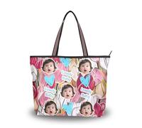 tplaotee silk fabric zippered small handbags trendy Customized picture on handbags for women under (senario) Size15.7 x 11.4 Colorful Beautiful Flowers