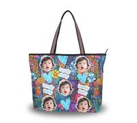 tplaotee silk fabric zippered tote for women convenient Customized picture on summer handbags for women (senario) Size15.7 x 11.4 Abstract Flower Pattern Colorful Oil Painting