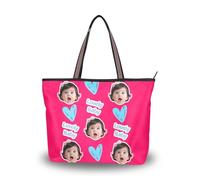 tplaotee silk fabric zippered totes for women convenient Customized picture on handbags for women under (senario) Size15.7 x 11.4 Red Pure