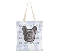 tplaotee Silver White Luxury Marble Texture Customized Pet Avatars on Tote Bag Canvas Personalized Picture Canvas Grocery Bag Tote Bags Bulk For Teachers Plain