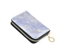 tplaotee Silver White Luxury Marble Texture leather card wallet women With 2 cash slot RFID Blocking small card holder with zipper cartera para hombre