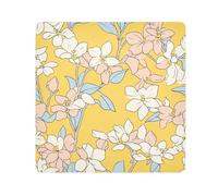 tplaotee simple Line flower yellow white Self-Adhesive Makeup Holders Cloth Travel Organizer Wrap Camera Lens Cloth Wrapper Makeup For Women Size 21.7x21.7in