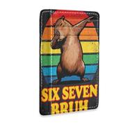 tplaotee Six Seven Bruh Retro Capybaras leather slim wallet men With Cash Slot RFID Blocking credit card wallet for Men and Women