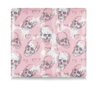 tplaotee Skull and Heart Pink Premium Leather Car Registration & Insurance Card Holder Car Essentials for Driver Auto Owners Trailer Motorcycle Boat