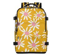 tplaotee Sleek Large Backpack White Daisy Petals Yellow