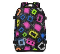 tplaotee Sleek Small Backpack Men Colorful Dots Square Abstract