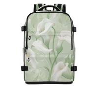 tplaotee Sleek Work Backpack Calla Lily Flower Pastel Colors Mint Green