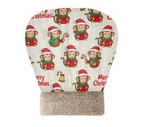 tplaotee Sleeping Bag Covered Cat Bed for Indoor Cats for Small Dogs Merry Christmas Brown Monkey Hideway for cute's Winter Washable Cozy