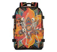 tplaotee Small Backpack Men Water Resistant Lightweight Travel Laptop Bag 15.6 Inch Laptop Bag for Travel Business Casual or College 20L Boho Mandala Flower Human Skeleton