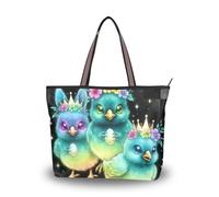 tplaotee Spooky Ghostly Easter Chicks Design Everyday Tote travel tote bag large handbags for women for Travel,work,shopping, Spooky Ghostly Easter Chicks Design, L