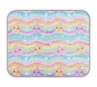 tplaotee Starfish Waves Cartoon Colorful Summer Cooling mat for Dogs Self Cooling pet mat for Rabbits Indoors Portable Mantas frías para Perros M
