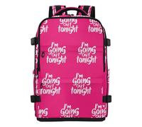 tplaotee Stylish Computer Backpack I'M Going Out Tonight Hot Pink