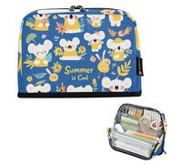 tplaotee Summer Blue Koala Pencil Storage Case Large Capacity Make Up Bags Soft Storage Organizer for Man Elementary cartucheras escolares para lapices