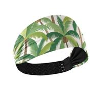 tplaotee Summer Cartoon Coconut Tree Moisture Wicking sports headbands for women Stretchy hair bands for Cycling Yoga Volleyball washing face