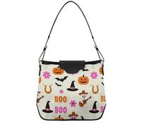 tplaotee Summer Red Strawberry Flowers and Bees Shoulder Bag Womens Purses and Handbags Detachable Straps for Work Travel, Spooky Ghosts Cute Halloween Boo, One Size