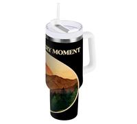 tplaotee Sunset Cat Mountain 40 oz Stainless Steel Coldee Tumbler with Straw Leak Resistant Flip 40 oz Water Bottle Reusable Vacuum Coffee Travel Mug With Handle for School, Sports, Daycare, Camp &