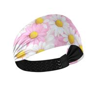 tplaotee Sweet Daisy Valentine Cooling headbands for women's hair Elastic sweaty bands for Running Athletic Sports make up Volleyball