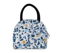 tplaotee Terrazzo Pattern Glory Blue Adjustable Lunch Box Lunch Box for Teen Girls for Office bolsa termica para comida caliente