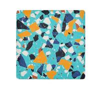 tplaotee Terrazzo pattern glory blue Magic Sticker Make up Pouchs Cloth Cosmetic Bag Organizer Wrap Camera Lens Cloth Wrapper Makeup For Women Size 21.7x21.7in