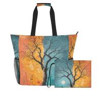 tplaotee The Magical Tree Life Sandproof Beach bag with zipper womens computer tote bags for work Travel Essentials Beach Gifts Birthday Gifts for Women
