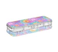 tplaotee Tie Die Colorful Aesthetic Designed Plastic Pencil Box Double Layer Hard Pens Case For Stationery Supplies With Snap And Lid