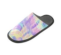 tplaotee Tie-dye Style Abstract Multicolor Women's Slipper Soft Slippers For Women Indoor with Memory Foam For House, Bedroom
