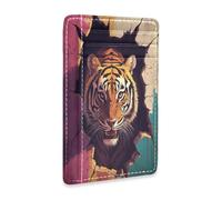 tplaotee Tigers Breaking Through The Wall leather slim wallet with money clip RFID Blocking money clip with card holder for men&women