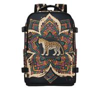 tplaotee Traveling Backpack Stylish Backpack For Women Work Bag Laptop Bag 15.6 Inch for Women & Men Outing Work Family Travel 20L Boho Mandala Flowers Leopard Colorful