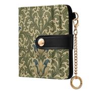 tplaotee Vintage Lily Flower Pattern William Morris Ladies Cute Foldable Wallet Waterproof Premium PU Leather Wallet for Women
