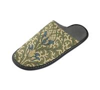 tplaotee Vintage Lily Flower Pattern William Morris Warm Womens' Slippers Indoor House Slippers For Women with Memory Foam For House, Bedroom