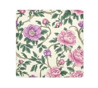 tplaotee vintage pink flowers green leaves William Morris style Portable Travel Cosmetic Bag Cloth Travel Organizer Wrap Camera Lens Cloth Wrapper For Organization Size 21.7x21.7in