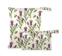 tplaotee Washable Bathing Suit Bag 2 Pack Scottish Thistle And Bee Lover