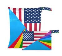 tplaotee Washable Wet Bag 2 Pack Flag Of The United States And Light