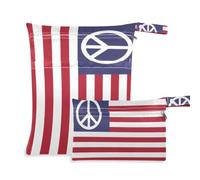 tplaotee Waterproof Bags For Beach 2 Pack Us Peace Flag