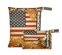 tplaotee Waterproof Wet Bag Baby 2 Pack Beekeeper Us Flag Honey Art