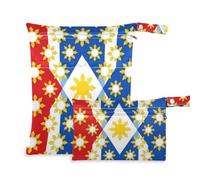 tplaotee Waterproof Wet Swimsuit Bag 2 Pack Red Blue Sun Philippine Flag