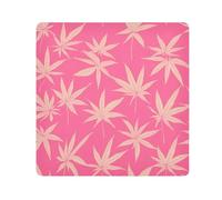 tplaotee Weed Pink maple leaf Magic Sticker Makeup Travel Case Cloth Cosmetic Travel Bag Organizer Wrap Camera Lens Cloth Wrapper Organizer Bags For Women Size 21.7x21.7in