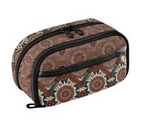tplaotee Western Boho Aztec Pattern Vintage Tribal Tear-Resistant Pencil pouching Sturdy Stationery Pen Bag for Teen and Adult Girls