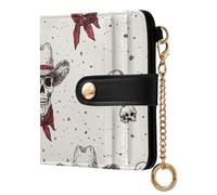 tplaotee Western Cowboy Skull Cowboy Women's Minimalist Folding Wallet Convenient Premium PU Leather Wallet for Women