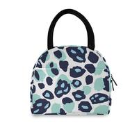 tplaotee White Green Leopard Print Reusable Snack Bag Lunch Bag for Men Work for Work lonchera para hombre que caliente