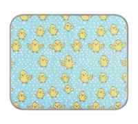 tplaotee White Polka Dots Cartoon Yellow Chicks Summer pet Cooling pad Self Cooling mat for Cats for Pig Outside cat Non Slip esterilla refrescante para Perros M