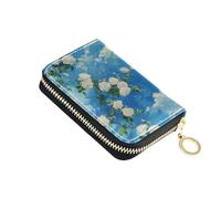 tplaotee White Roses White Clouds in The Sky leather wallet card holder women With 9 cards slot RFID Blocking credit card organizer with zipper billeteras para hombre