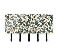 tplaotee Wild Floral Red Dark Green Key Holder with Mail Organizer & 5 Self-Adhesive Hanging Wall Hanger for Wall Decorations Entryway Hallway