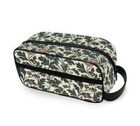 tplaotee Wild Floral Red Dark Green Portable Toiletry Bags with hanging hook Lightweight Cosmetic Bag For Women Travel-Size Accessories