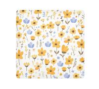 tplaotee yellow little fresh flower bloom Self-Adhesive Make Up Bag Cloth Cosmetic Bag Organizer Wrap Camera Lens Cloth Wrapper Cosmetic Organizers For Travel Size 21.7x21.7in