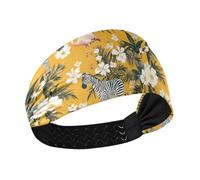 tplaotee Yellow Tropical animal Moisture Wicking headband Elastic sweat bands for Daily use Gym make up tennis